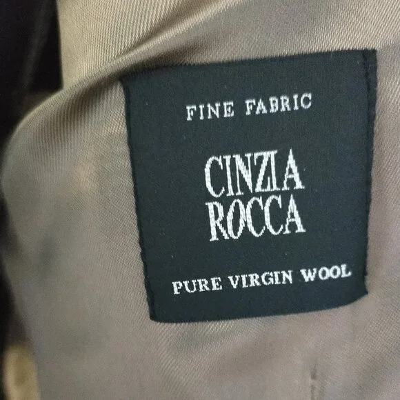 Cinzia Rocca Shawl-Collar Wool Maxi Coat,Taupe size 8 - Picture 9 of 16